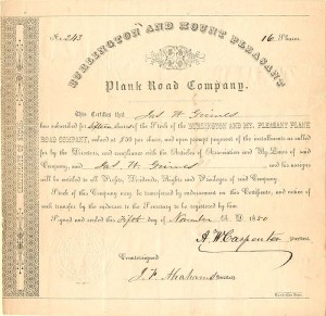 Burlington and Mount Pleasant Plank Road Co.